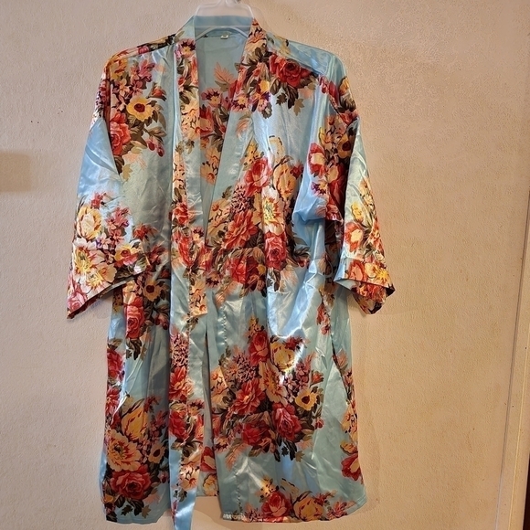 Floral Robe with Tie Belt Womens Size M - Picture 1 of 5